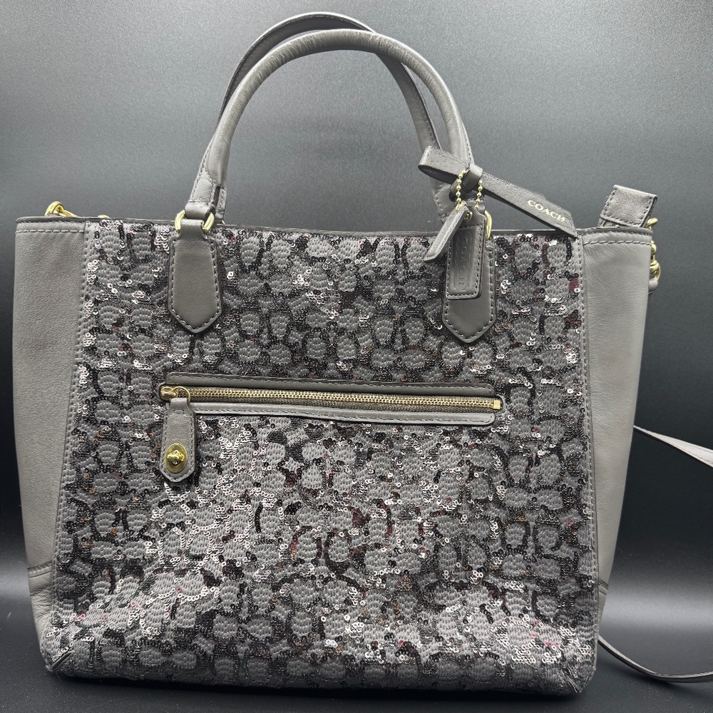 AUTHENTIC COACH POPPY SPARKLE SEQUIN BAG SATCHEL